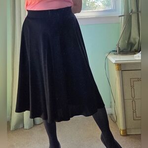 Kate Hill silk Classic Black A-Line Skirt